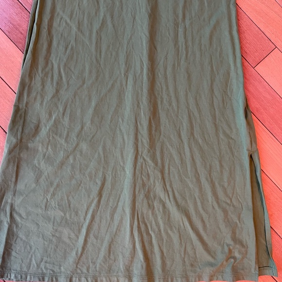 Athleta Olive Green Sleeveless Maxi Dress Supima Cotton Size L - Picture 4 of 10